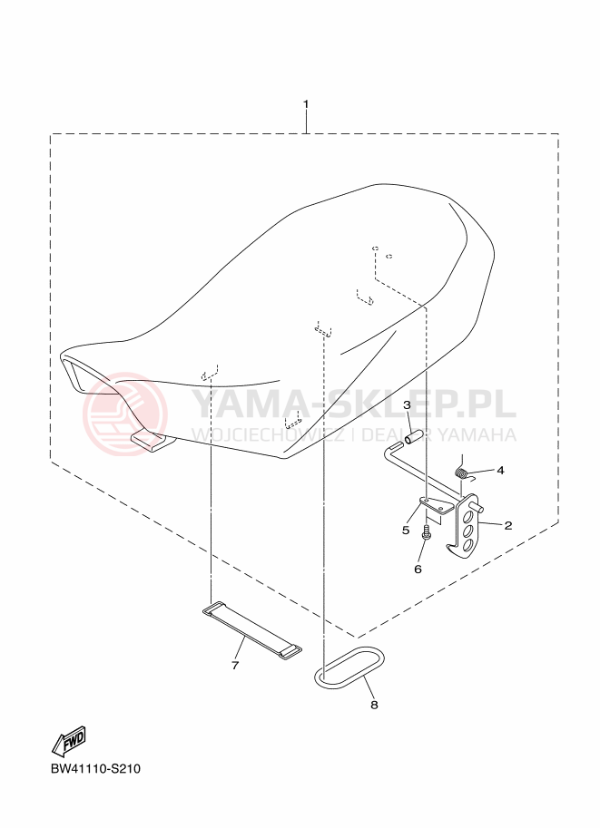 Schemat "siedzenie" do Yamaha YFZ50