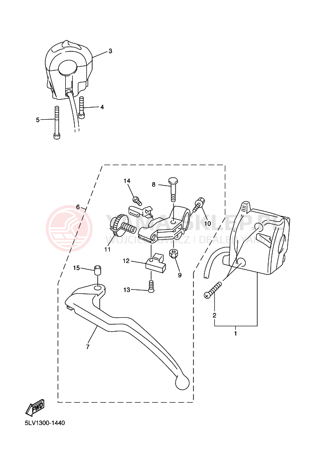 Schemat "Kierownica i osprzęt" do Yamaha FZS1000 FAZER