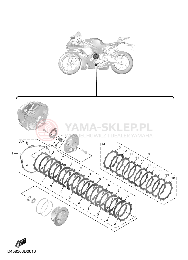 Schemat "Zestaw części do obsługi" do Yamaha R1