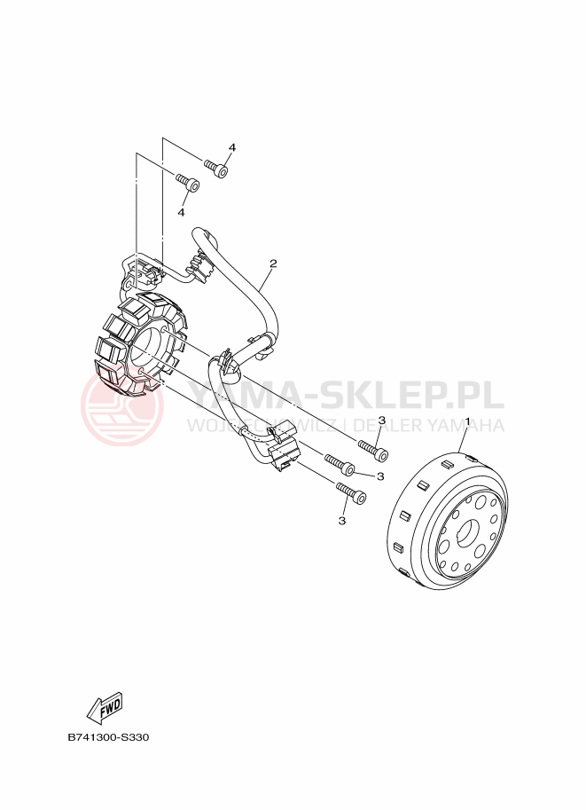 Schemat "prądnica" do Yamaha X-MAX 300