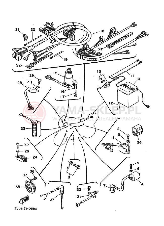 Schemat "układ elektryczny" do Yamaha YSR80 YSR80B