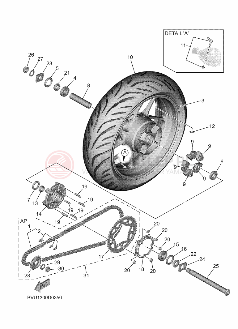 Schemat "Koło tył" do Yamaha TRACER 9 GT Y-AMT
