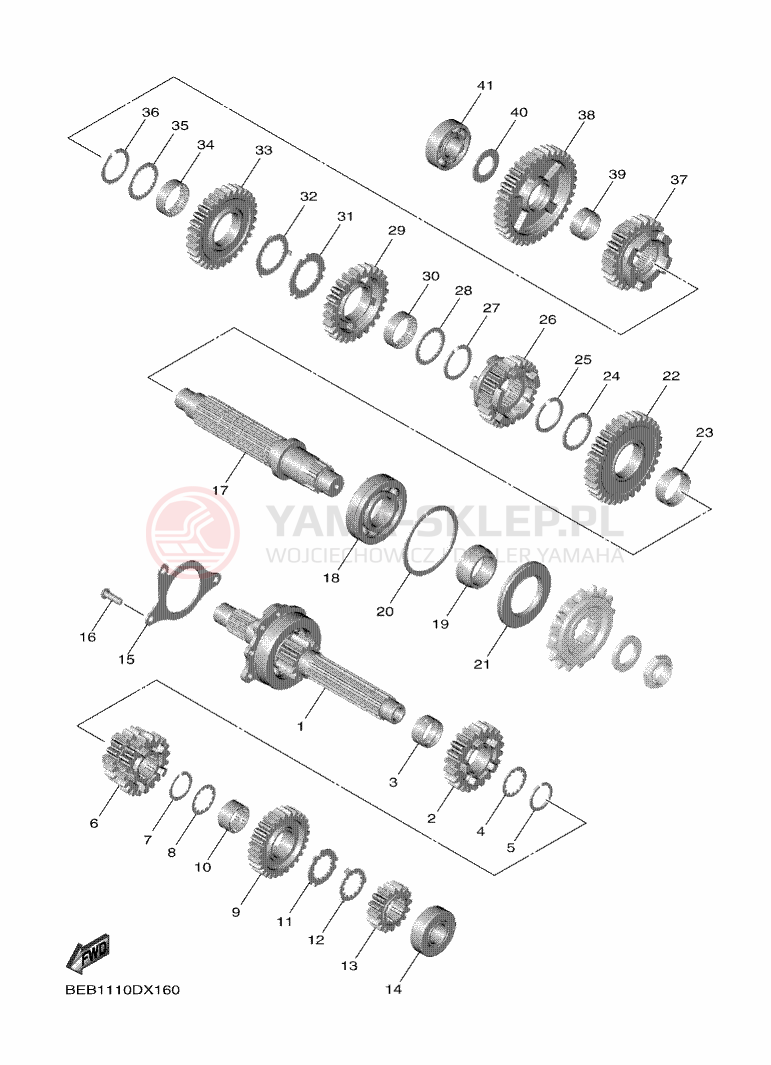 Schemat "Skrzynia biegów " do Yamaha R7