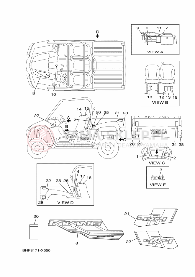 Schemat "naklejki" do Yamaha VIKING EPS