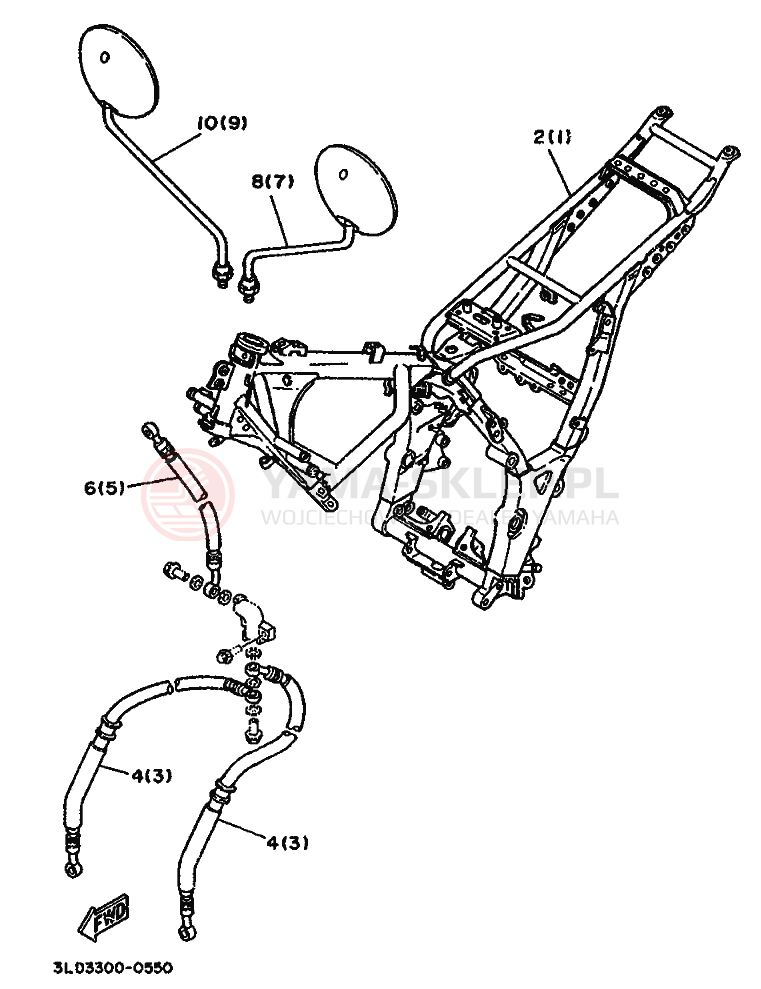 Schemat "Zawieszenie przód" do Yamaha XTZ750 SUPERTENERE