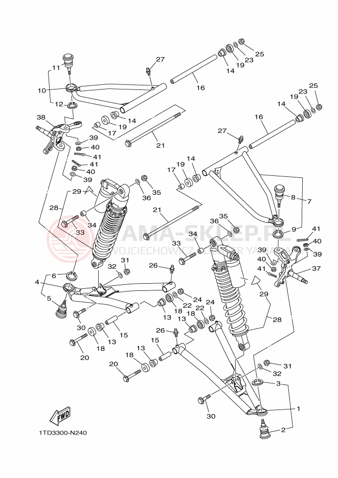 Schemat "Koło przód" do Yamaha YFZ450R