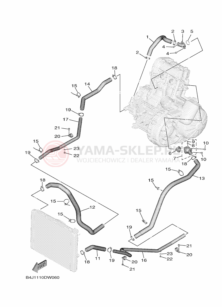 Schemat "Pompa wody" do Yamaha YXE1000EW