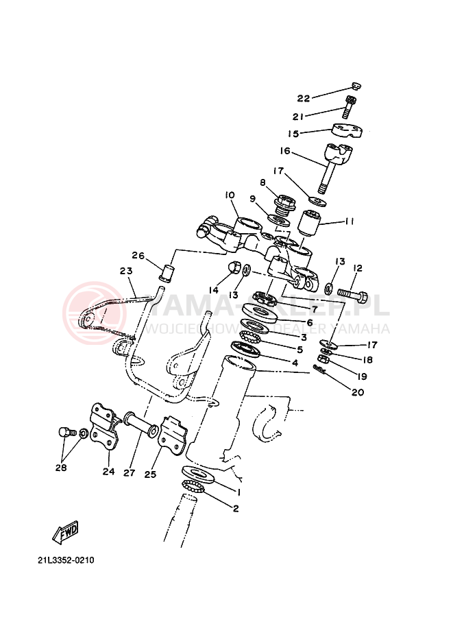 Schemat "Półki zawieszenia" do Yamaha SR250