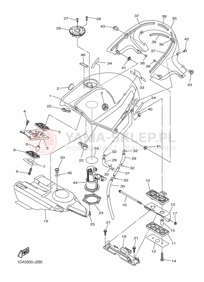 Schemat "zbiornik paliwa" do Yamaha FJR1300AS