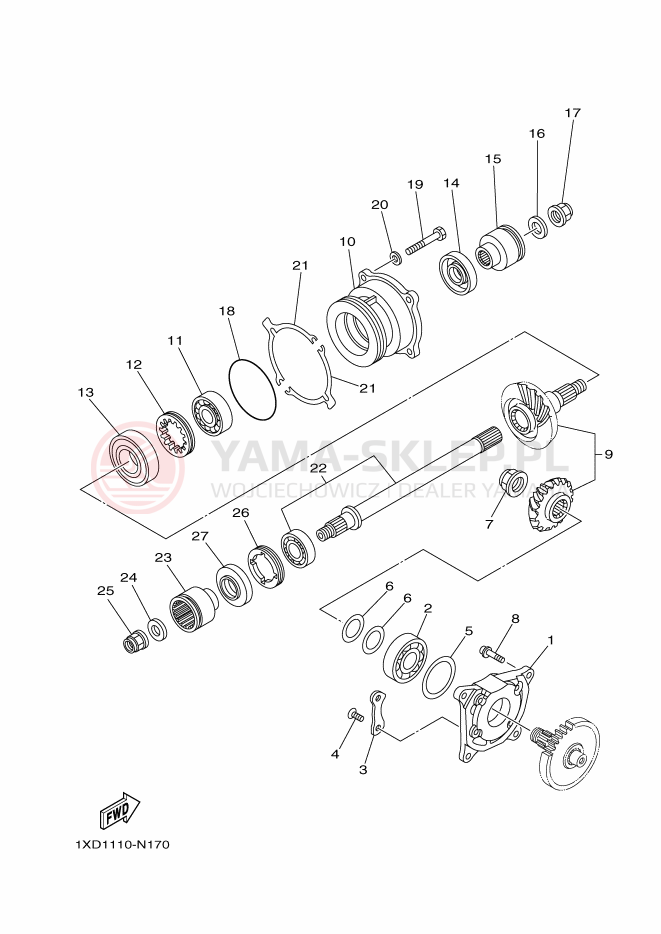 Schemat "Przeniesienie napędu" do Yamaha VIKING