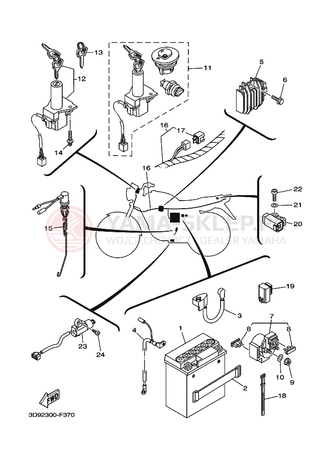 Schemat "układ elektryczny" do Yamaha YBR125ED