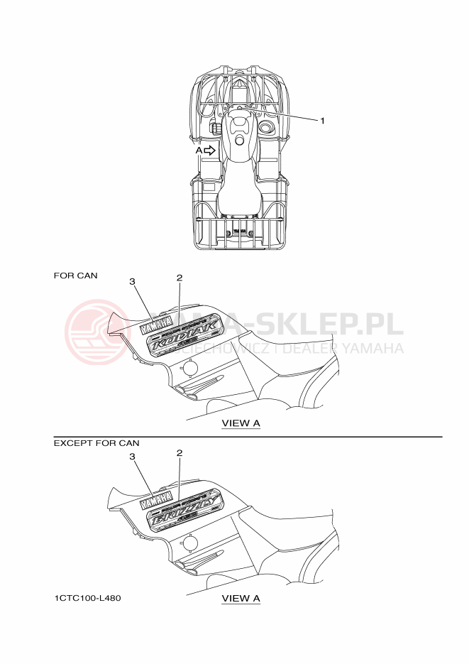 Schemat "Naklejki" do Yamaha YFM450FWAD