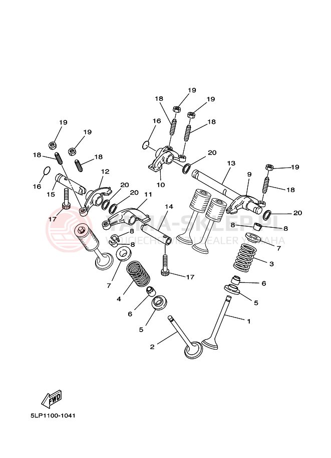Schemat "zawory" do Yamaha GRIZZLY