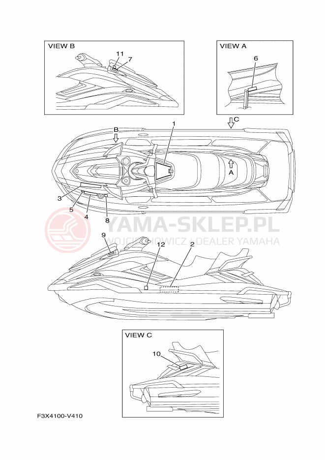 Schemat "naklejki" do Yamaha FX CRUISER SVHO