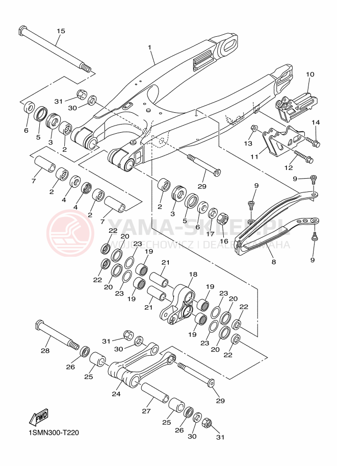 Schemat "wahacz" do Yamaha YZ250F