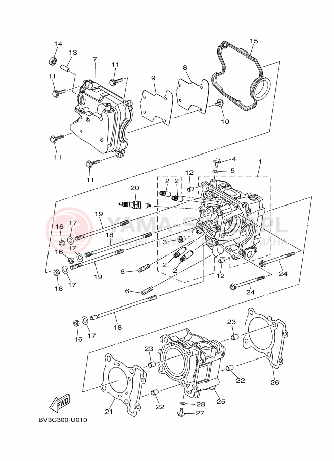 Schemat "cylinder" do Yamaha GPD125-A NMAX