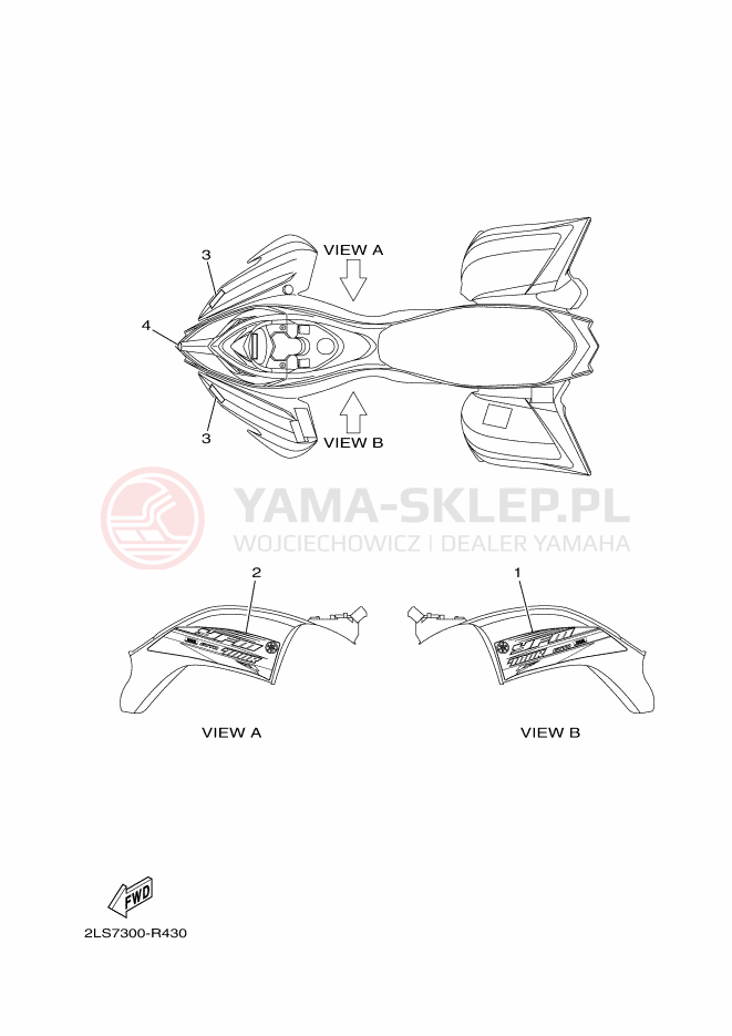 Schemat "Naklejki" do Yamaha YFM700R
