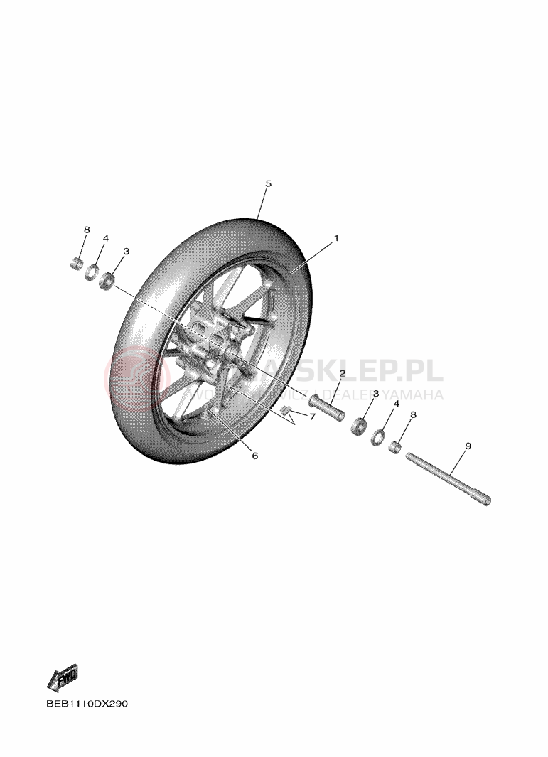 Schemat "Koło przód" do Yamaha R7