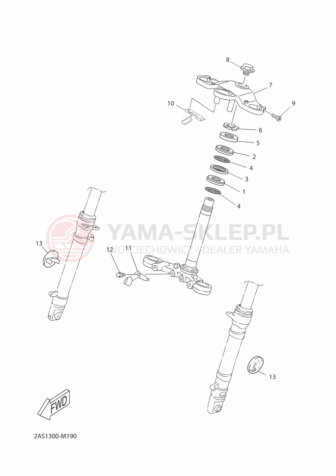 Schemat "Półki zawieszenia" do Yamaha TZR50