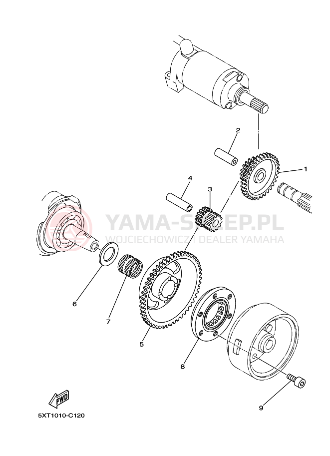 Schemat "rozrusznik" do Yamaha XG250 TRICKER