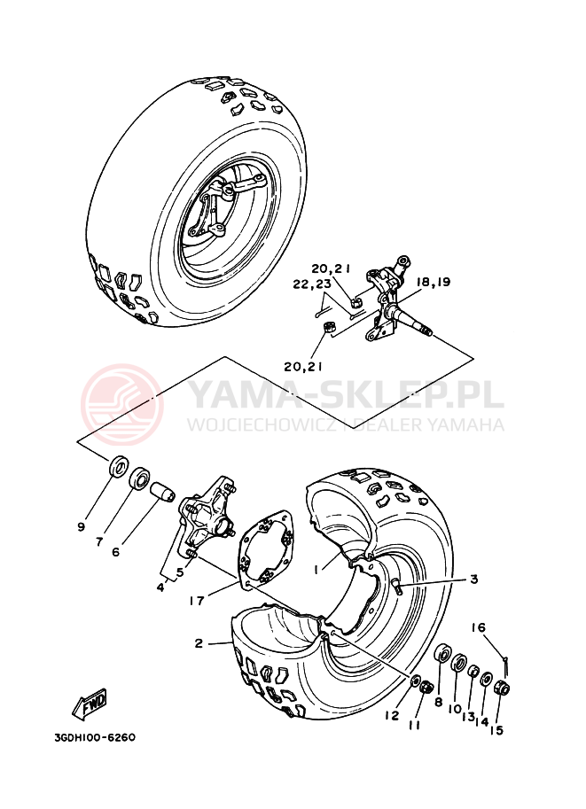 Schemat "Koło przód" do Yamaha WARRIOR