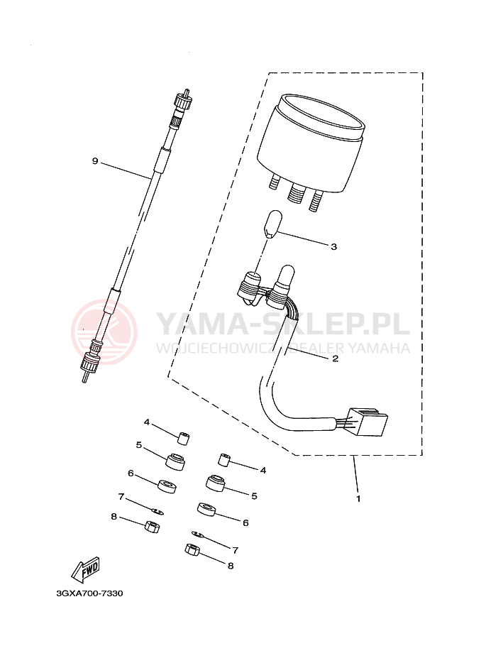 Schemat "licznik" do Yamaha AG200F