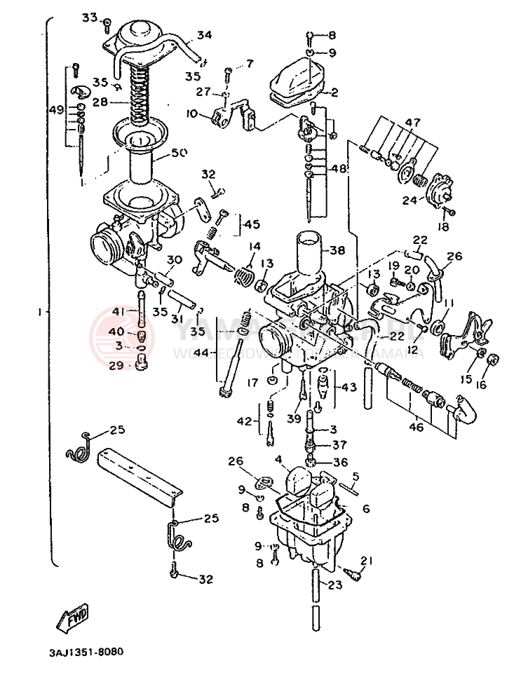 Schemat "Gaźnik" do Yamaha XT500Z