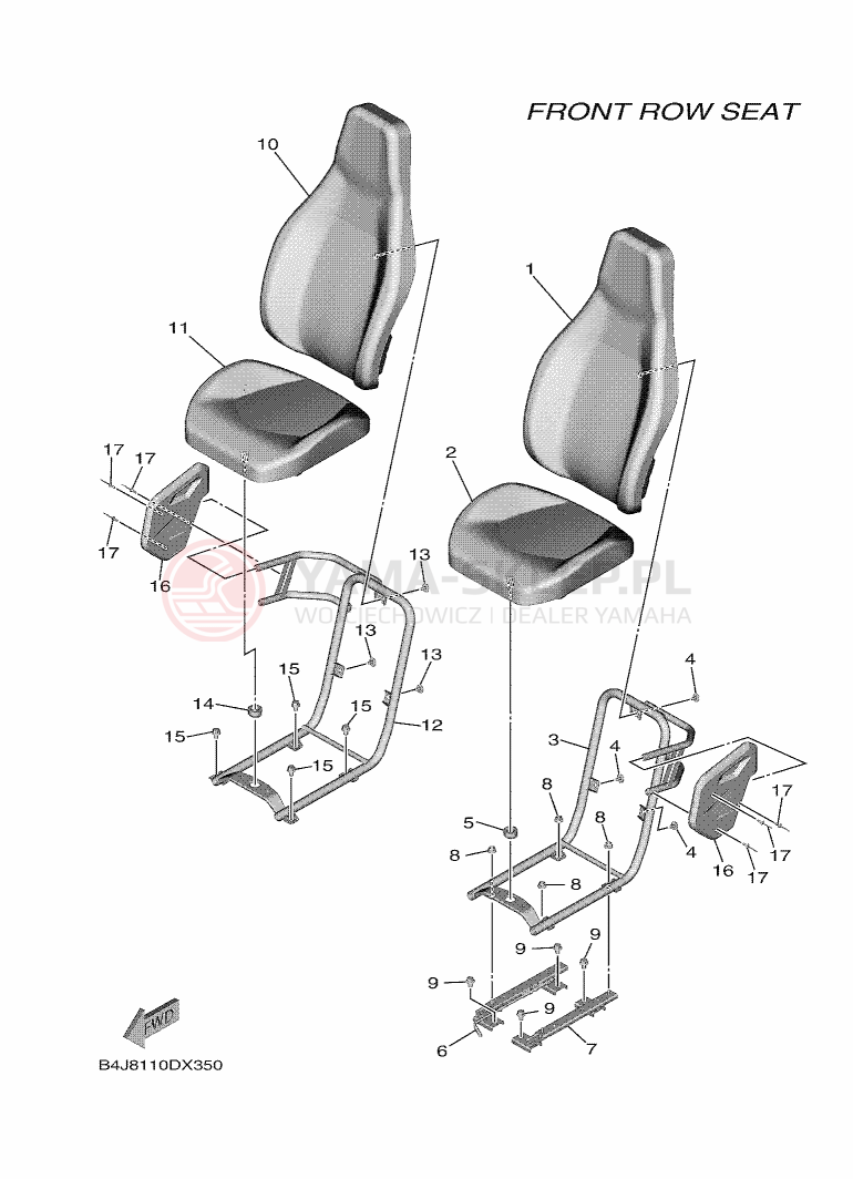 Schemat "siedzenie" do Yamaha YXF1000EW