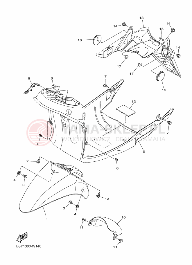 Schemat "błotnik" do Yamaha D'ELIGHT