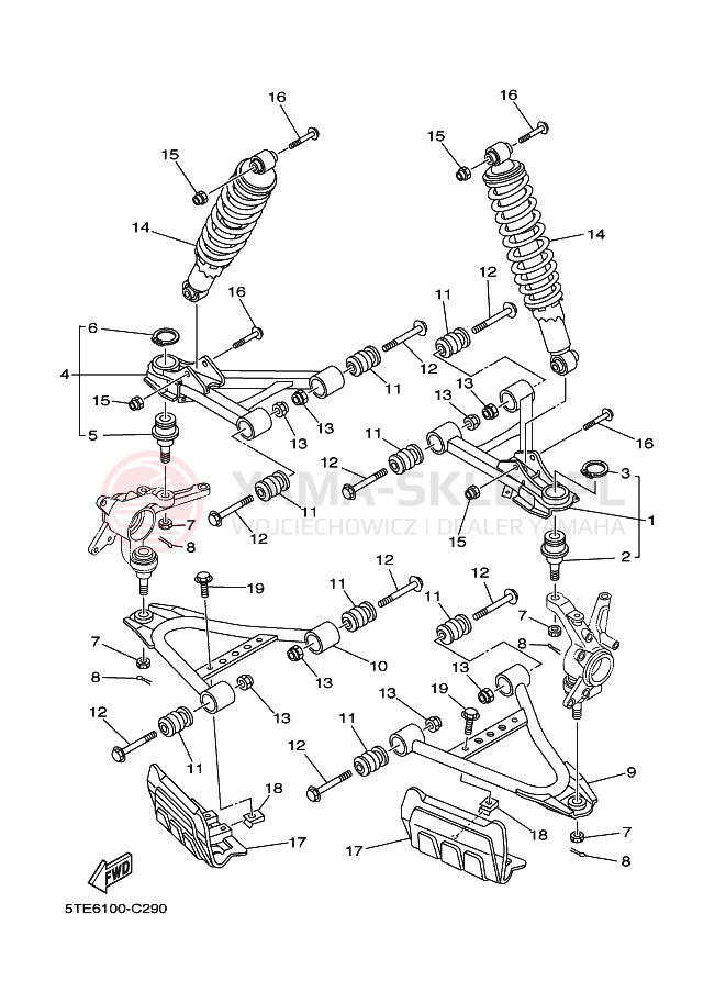 Schemat "Koło przód" do Yamaha GRIZZLY 350