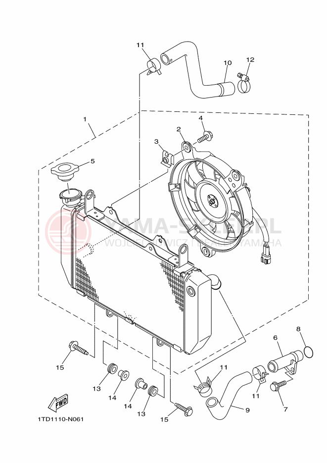 Schemat "Układ chlodzenia" do Yamaha YFZ450R