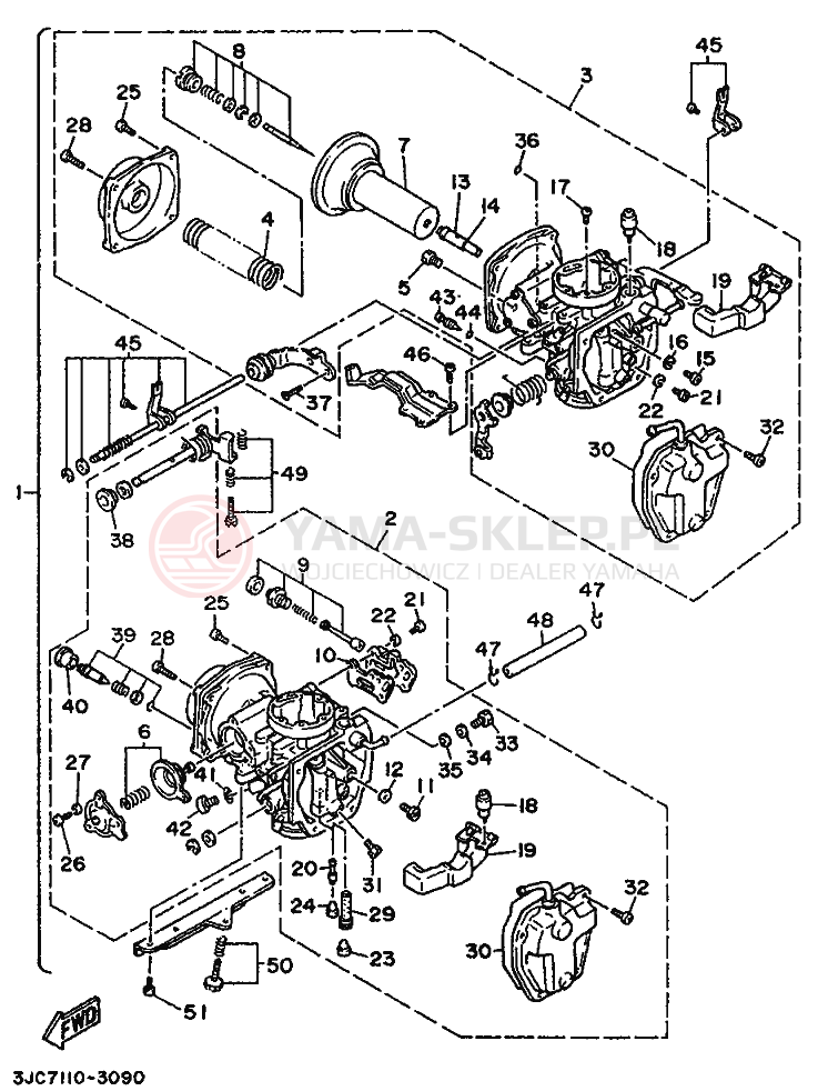 Schemat "Gaźnik" do Yamaha XV535 VIRAGO