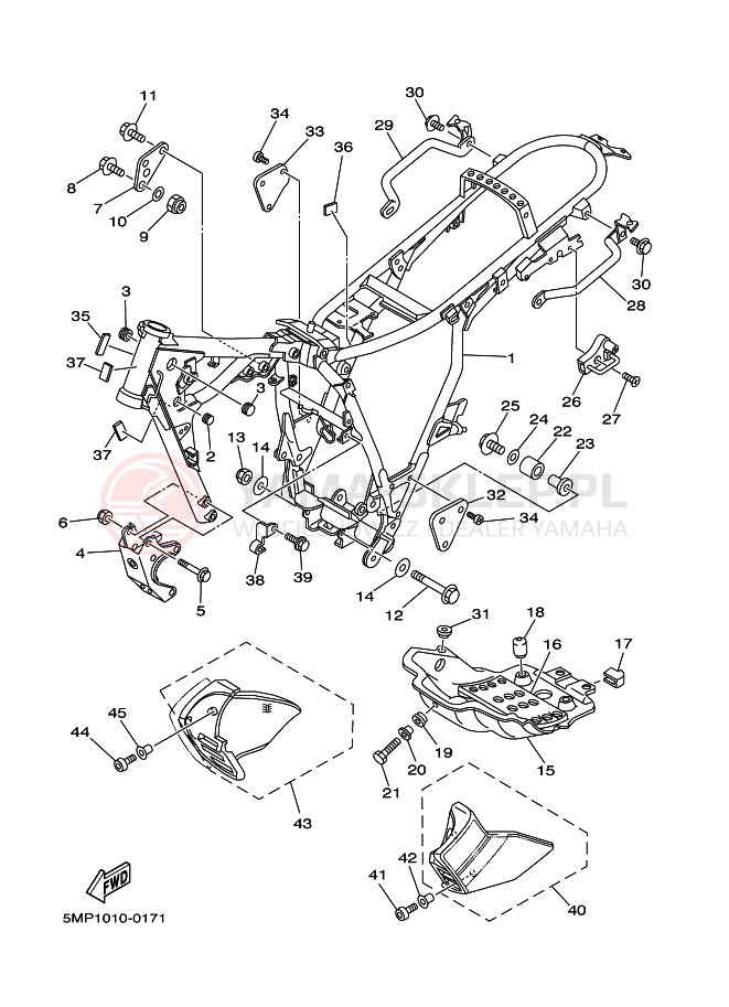Schemat "rama" do Yamaha XT225WE SEROW