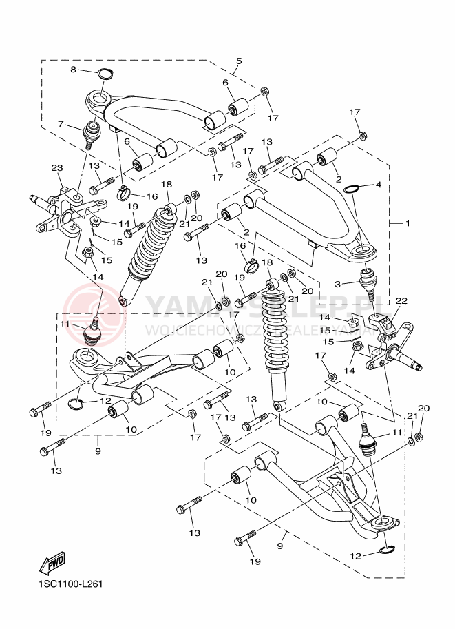 Schemat "Koło przód" do Yamaha YFM300