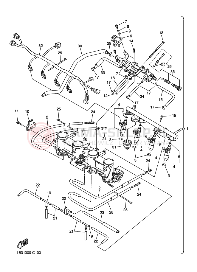 Schemat "Wtrysk paliwa" do Yamaha FZ6-N FZ6