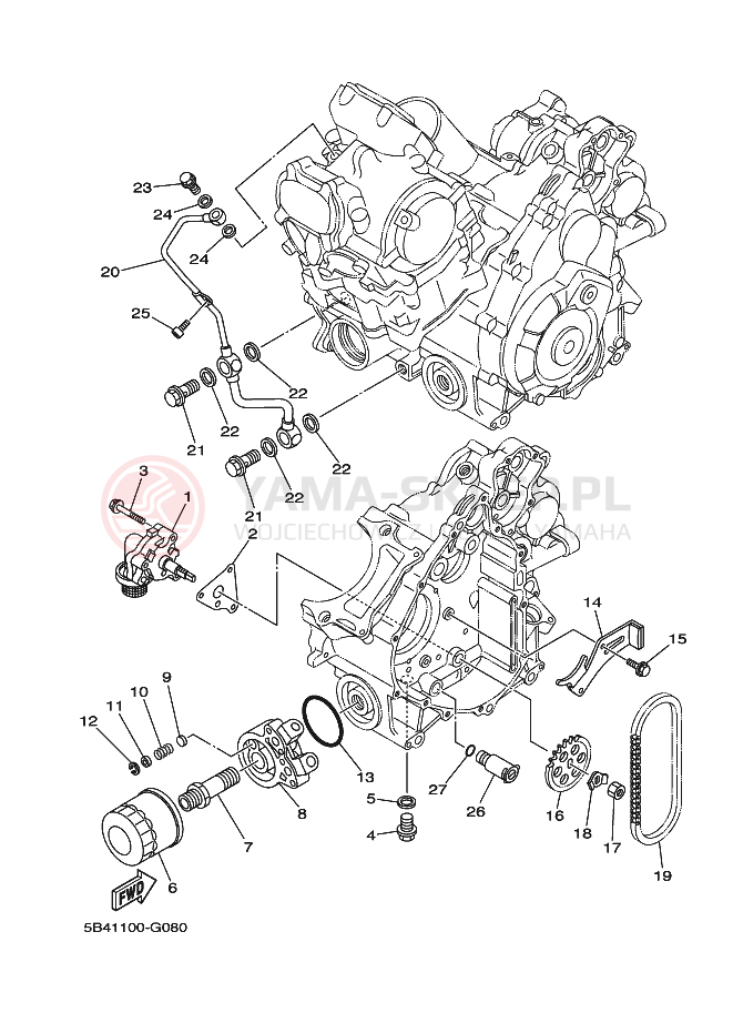 Schemat "Pompa olejowa" do Yamaha RHINO 700 FI