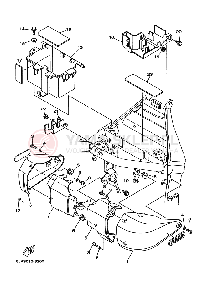 Schemat "Pokrywa boczna" do Yamaha XV1600 XV1600A