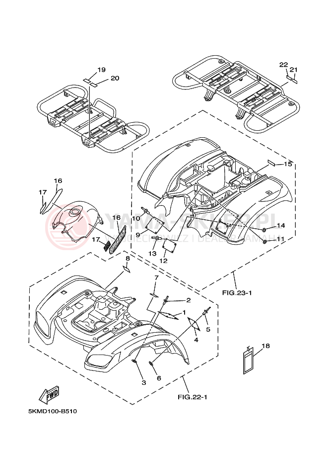 Schemat "naklejki" do Yamaha GRIZZLY LIMITED