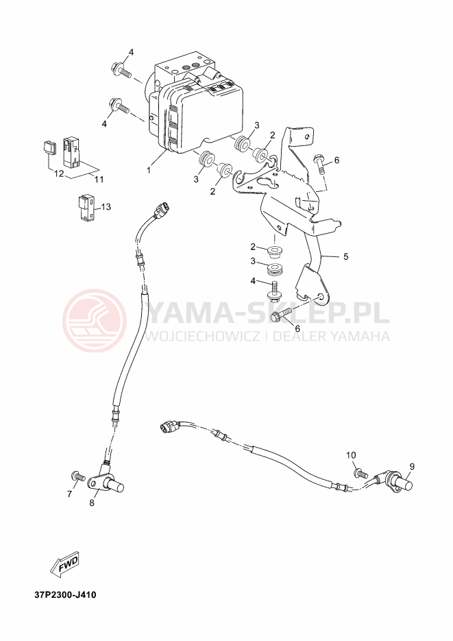 Schemat "SPRZĘT ELEKTRYCZNY 3" do Yamaha X-MAX 250 ABS