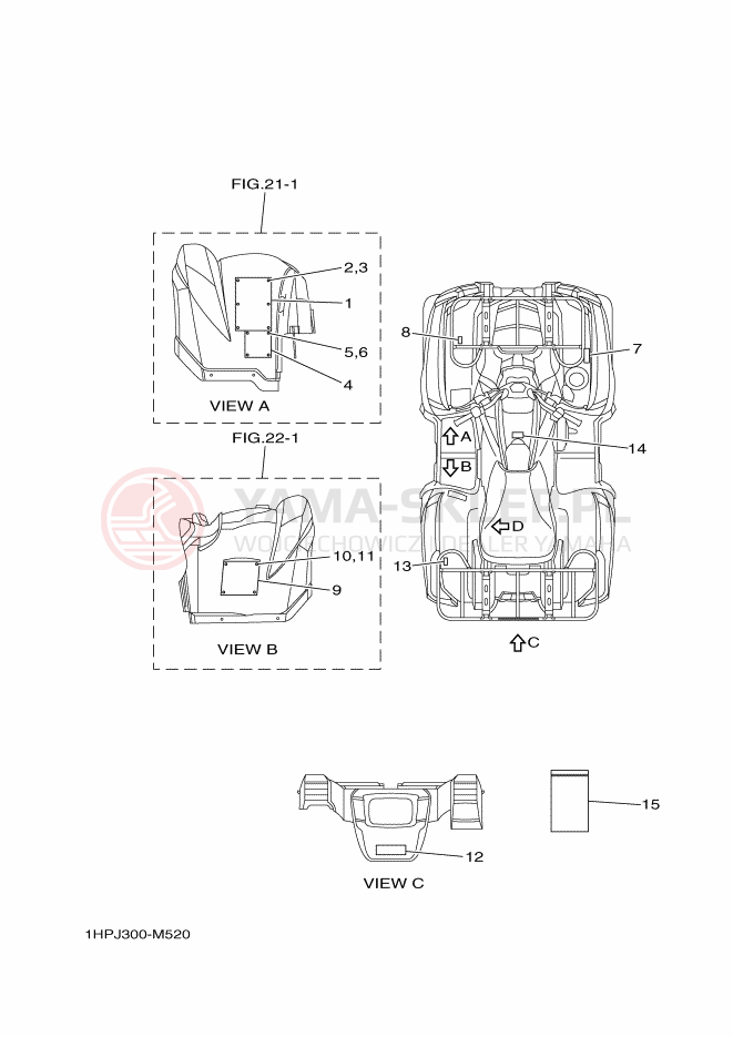 Schemat "naklejki" do Yamaha YFM550PE