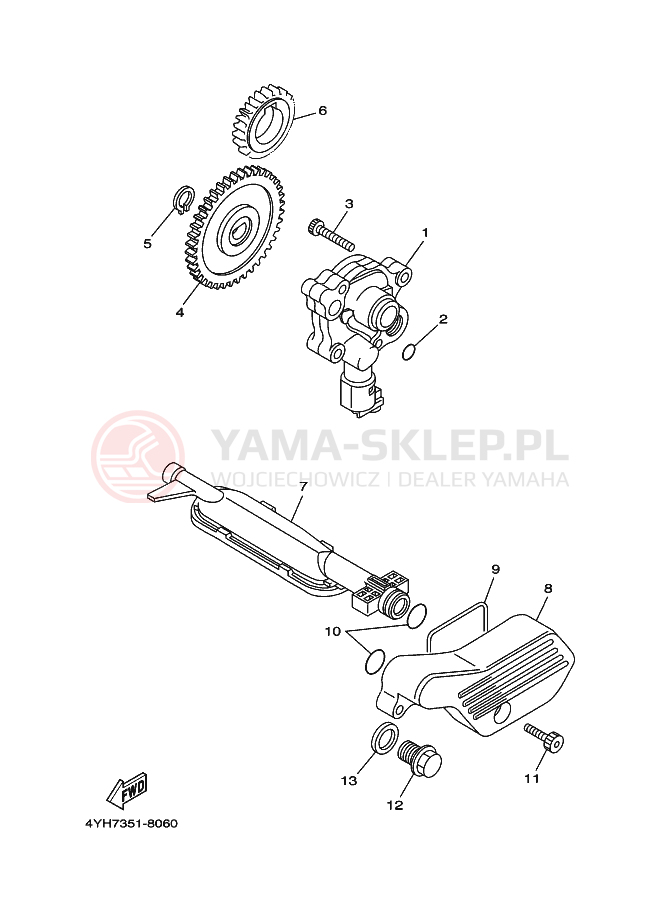 Schemat "Pompa olejowa" do Yamaha XV535 VIRAGO
