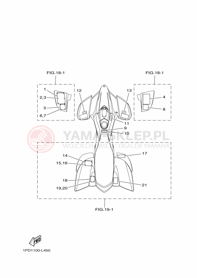 Schemat "naklejki" do Yamaha YFZ450B