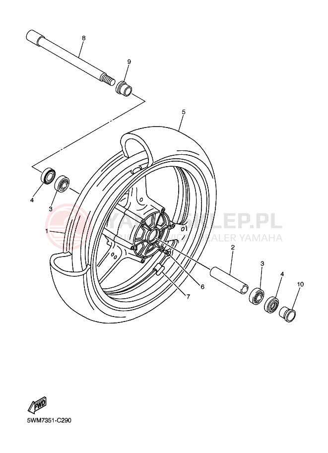 Schemat "Koło przód" do Yamaha XJR1300
