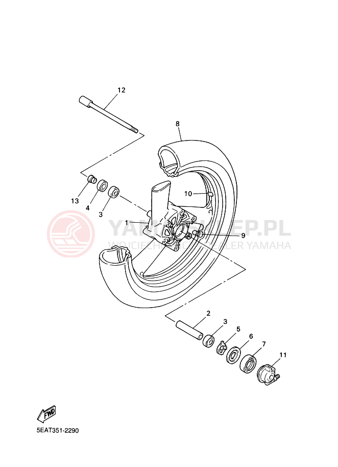 Schemat "Koło przód" do Yamaha XJR1300