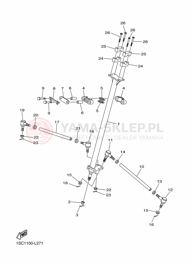 Schemat "Półki zawieszenia" do Yamaha YFM300