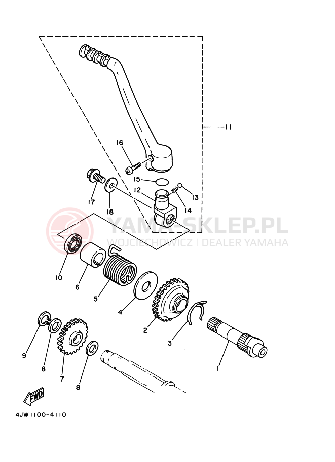 Schemat "rozrusznik" do Yamaha WR250Z