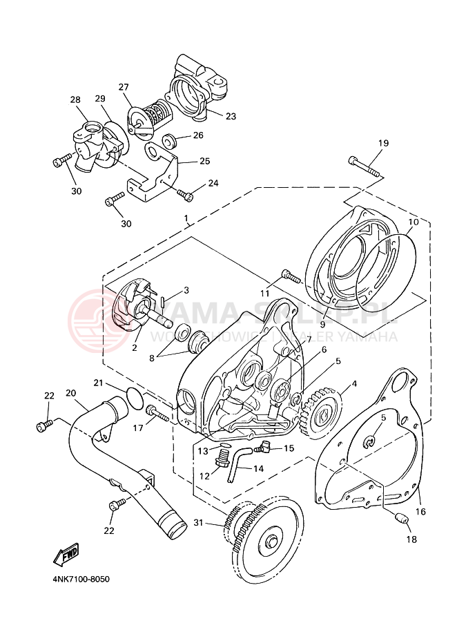 Schemat "Pompa wody" do Yamaha XVZ1300A ROYALSTAR