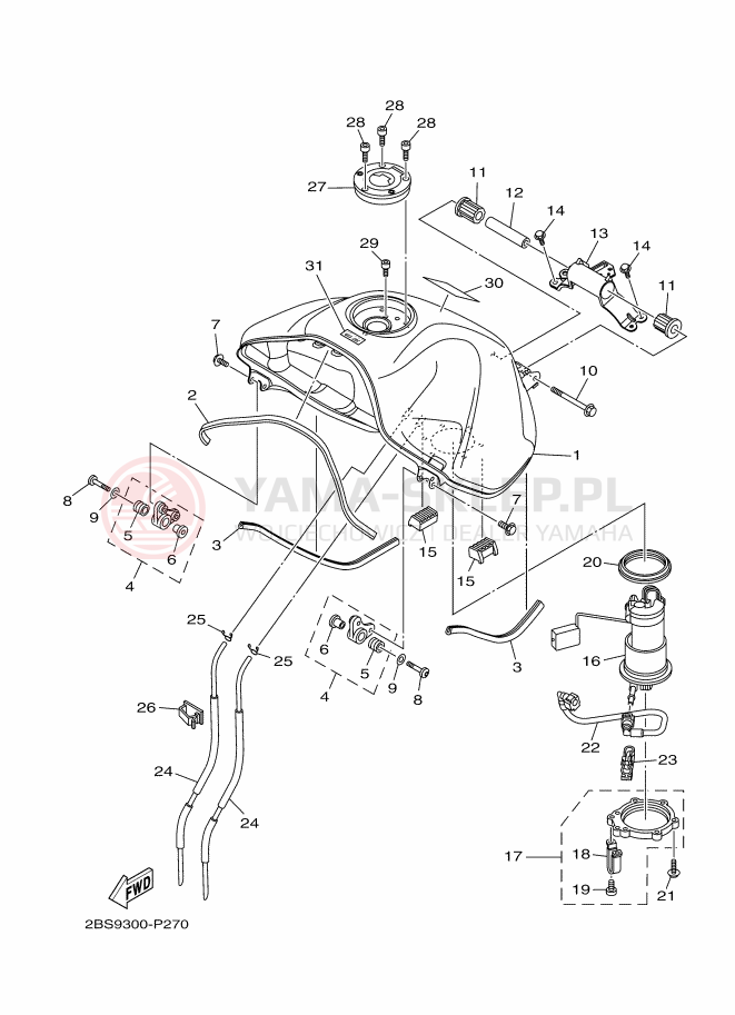 Schemat "Układ paliwowy" do Yamaha XT1200Z SUPER TÉNÉRÉ ABS