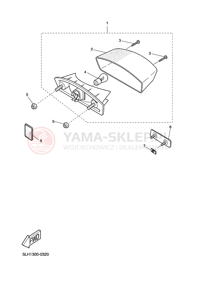 Schemat "Oświetlenie tył" do Yamaha SLIDER