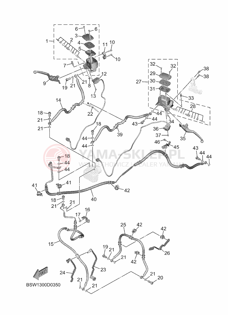Schemat "Pompa hamulcowa przednia" do Yamaha TMAX TECH MAX